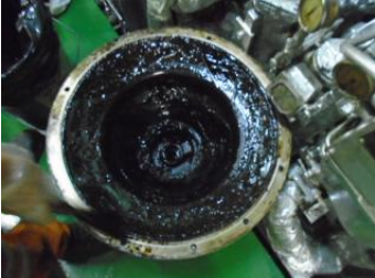 Inside a clogged seperator